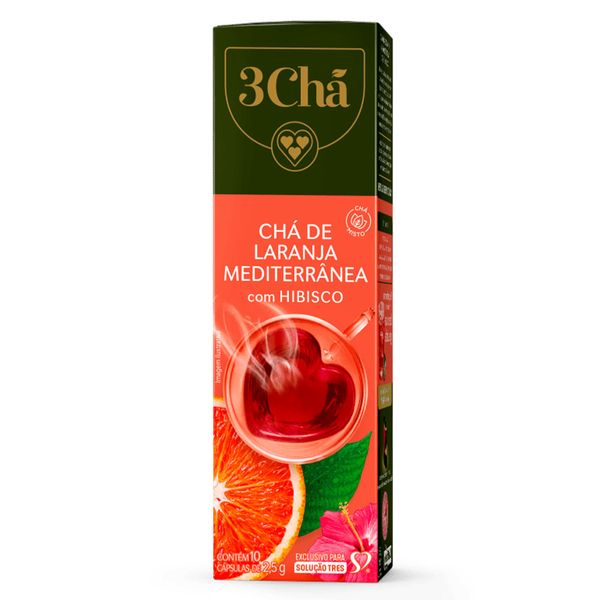 Chá em Cápsulas Laranja Mediterrânea com Hibisco 3Corações 10un.