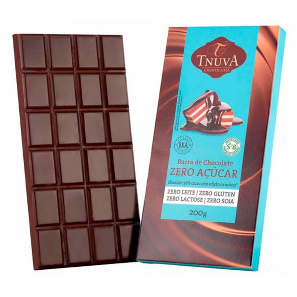 Barra de Chocolate Zero Açúcar Tnuva 200g