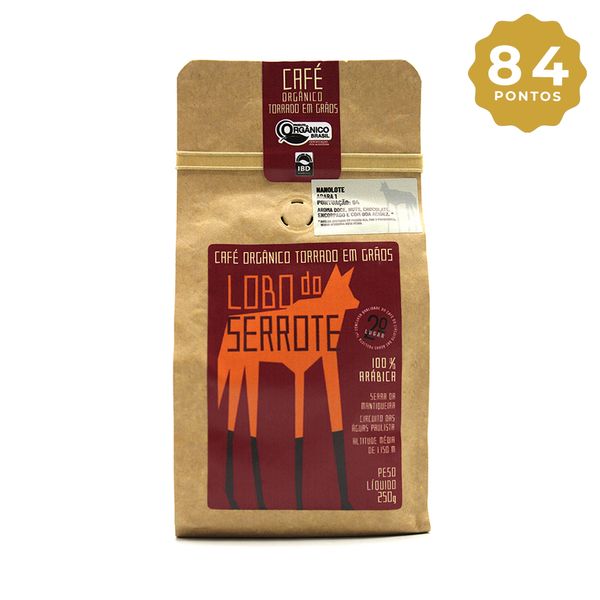 Café Arábica Lobo do Serrote Orgânico em Grãos Nanolote Arara 1 - 250g