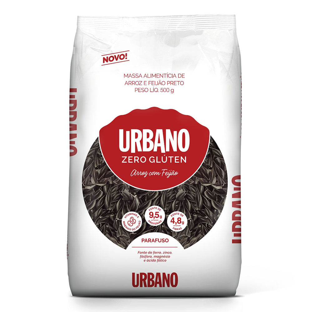 Macarrão de Arroz e Feijão Preto Parafuso Integral Urbano 500g