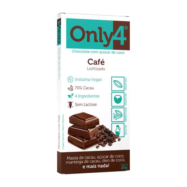 Chocolate Vegano Com Café Only 4- 20g
