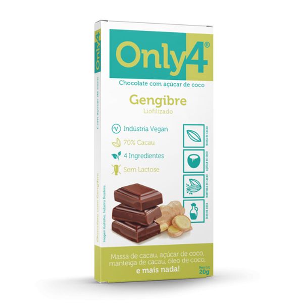 Chocolate Vegano Com Gengibre Only 4 - 20g