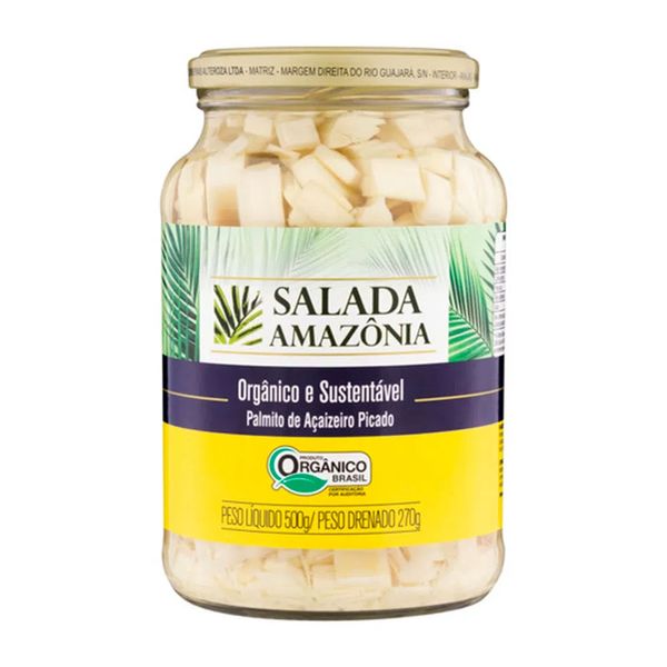 Palmito de Açaizeiro Picado Orgânico Salada Amazônia 500g