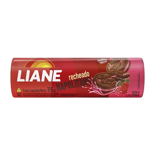 Biscoito Recheado com Napolitano Sem Lactose Liane 115g