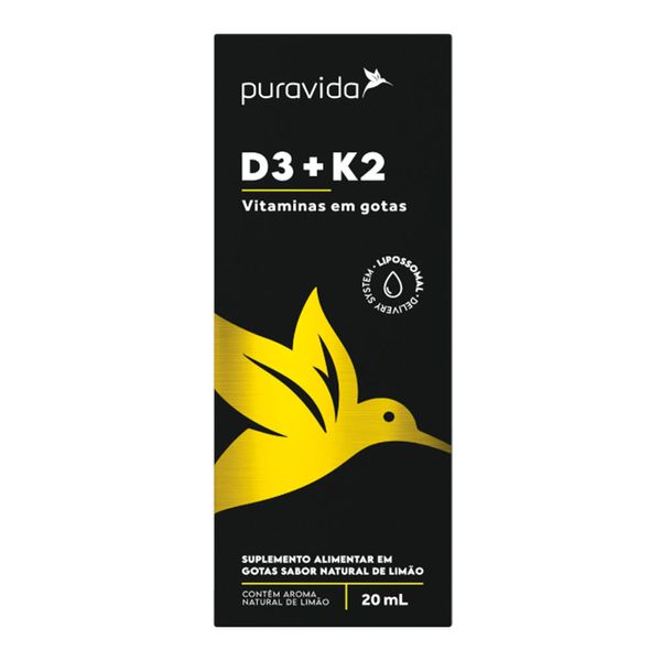 Suplemento Alimentar D3 + K2 PuraVida 20ml