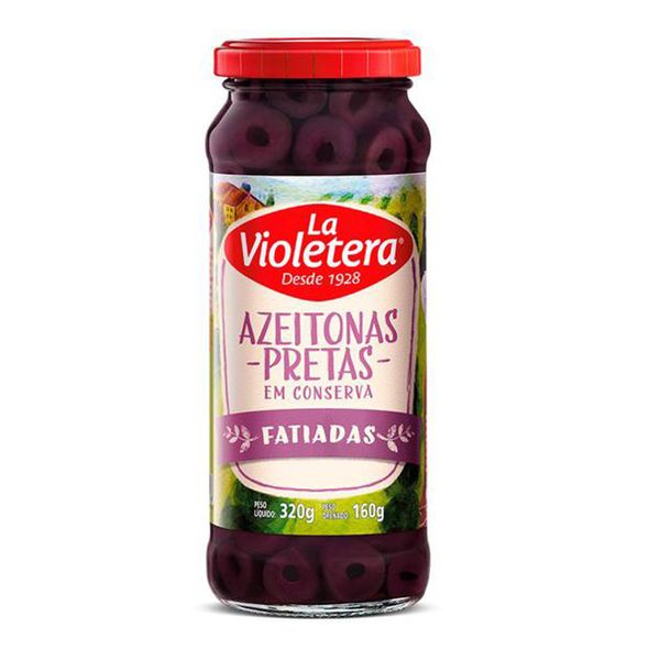 Azeitonas Pretas Em Conserva Fatiadas La Violetera 320g