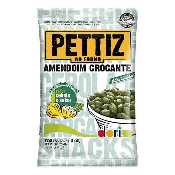 Amendoim Crocante Sabor Cebola e Salsa Pettiz 350g