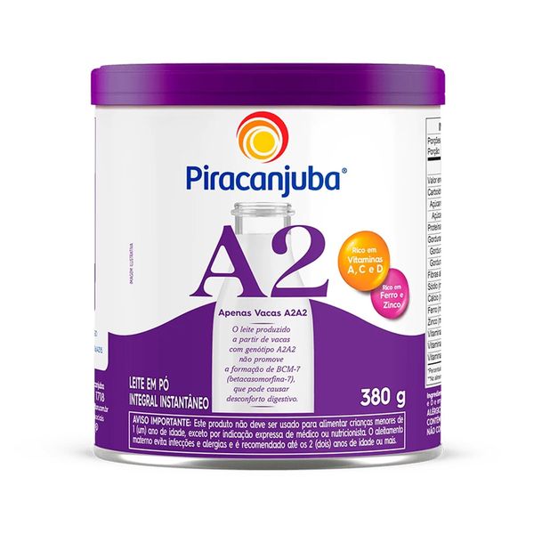 Leite em Pó Integral Instantâneo A2 Piracanjuba 380g