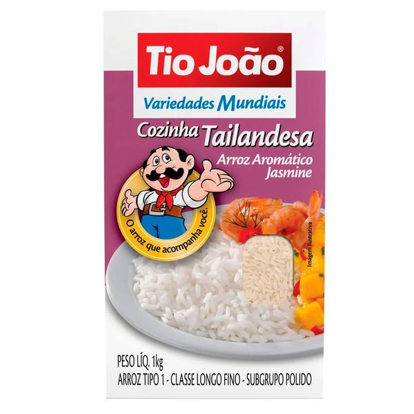 Arroz Aromático Jasmine Variedades Mundiais Tio João 1kg