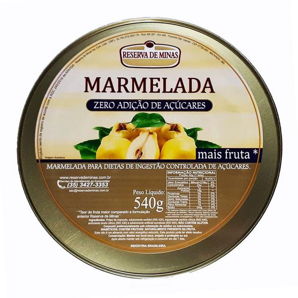 Marmelada Sem Açúcar Reserva de Minas 540g