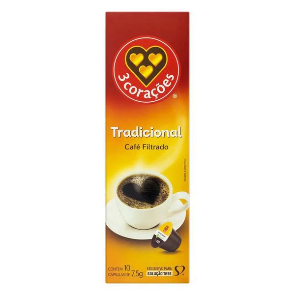 Café 3 Corações Filtrado Clássico 10 Cápsulas