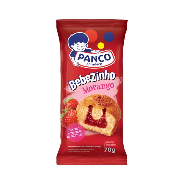 Bolo De Baunilha Com Recheio De Morango Bebezinho Panco 70g
