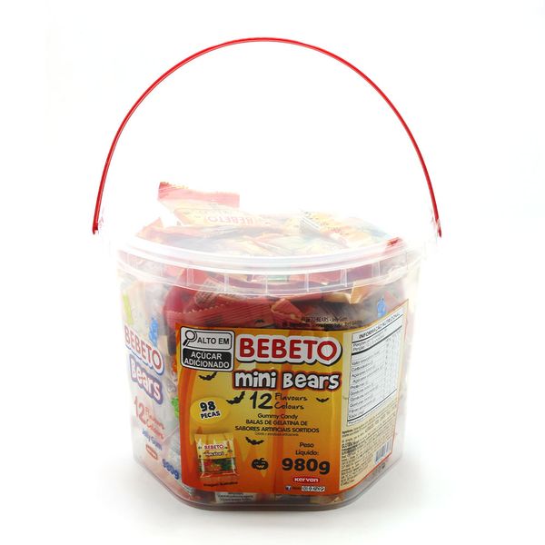 Balas de Gelatina de Sabores Sortidos Bebeto Mini Bears Kervan 980g