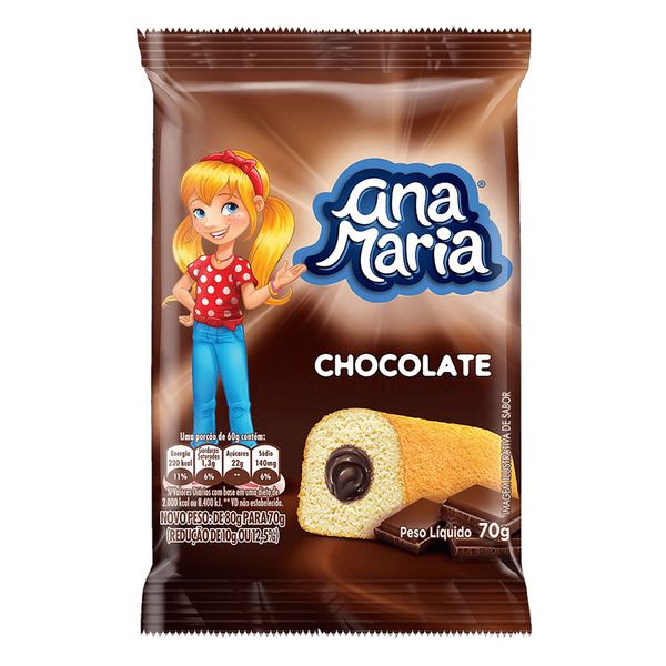 Bolo Mini Sabor Chocolate Ana Maria - 70g