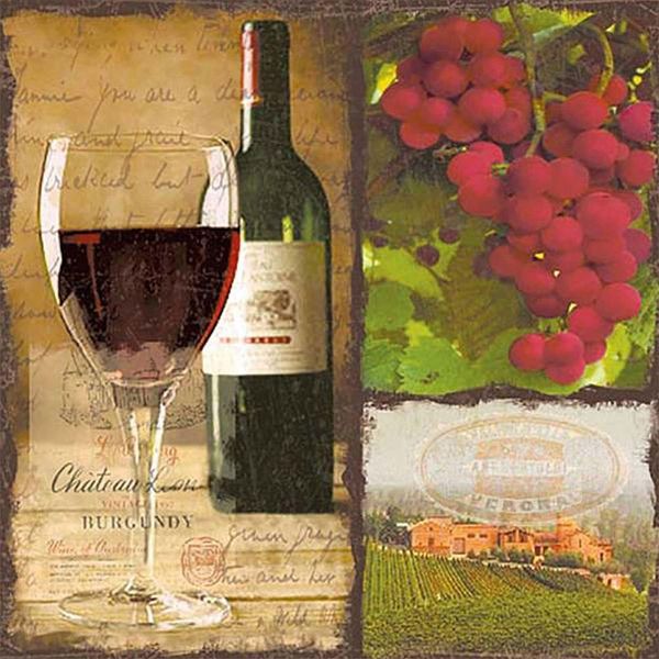 Guardanapo de Papel Vinho Tinto Ti-Flair 24x24cm