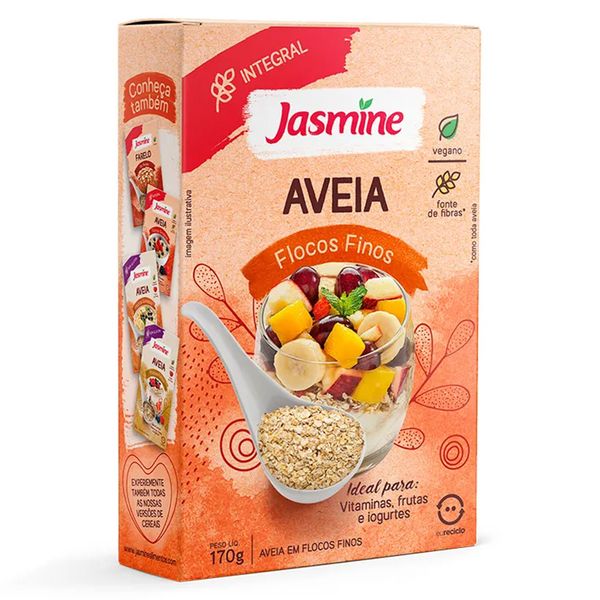 Aveia Integral Em Flocos Finos Jasmine 170g