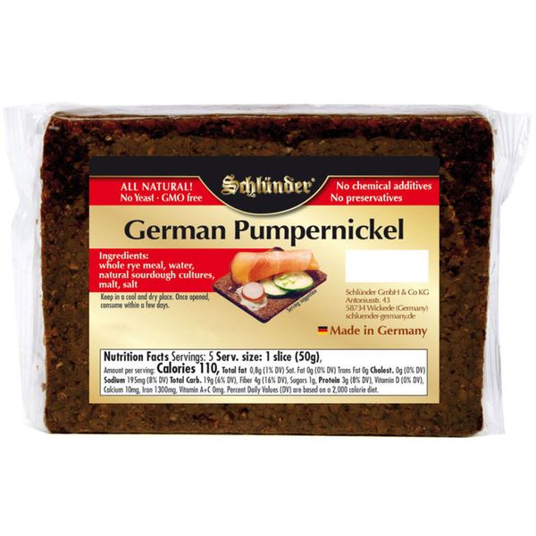 Pão de Centeio Integral Alemão German Pumpernickel Schlunder 500g