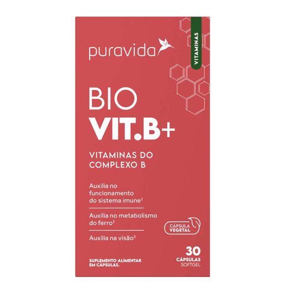 Suplemento Bio Vitaminas Complexo B Puravida 30 Cápsulas