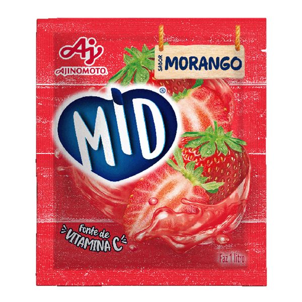 Refresco em Pó Sabor Morango Mid 20g