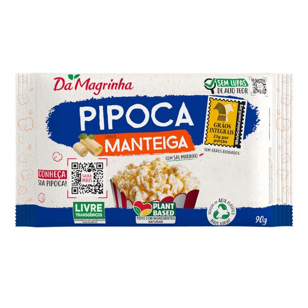 Pipoca Sabor Manteiga de Micro-ondas Da Magrinha – 90g
