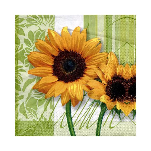 Guardanapo de Papel Girassóis e Verde Ti-Flair 24x24cm