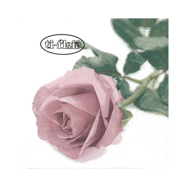 Guardanapo Branco Com Rosa Ti-Flair 24x24cm