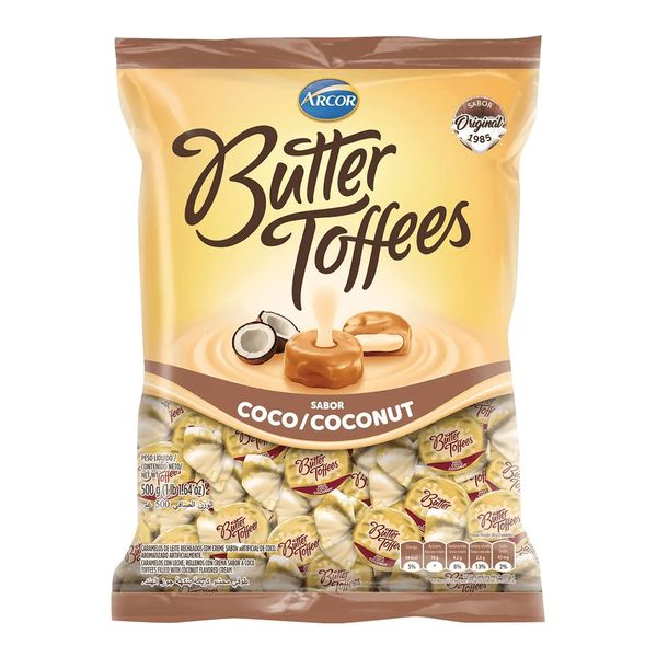 Bala de Caramelo Sabor Coco Arcor 100g