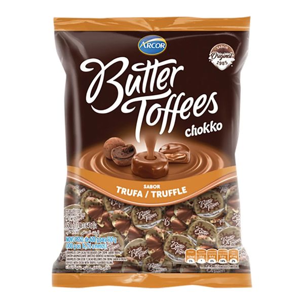 Bala de Caramelo Sabor Trufa Arcor 100g