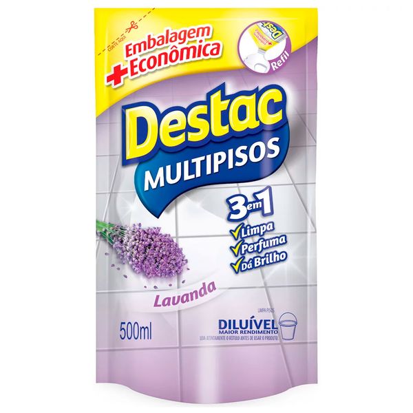 Limpa Pisos Multipisos Lavanda Refil Destac 500ml