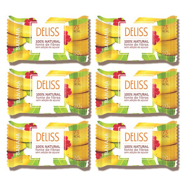 Doce de Frutas Secas de Banana Sem Açúcar Deliss 6 unidades 20g