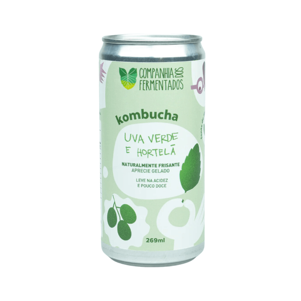 Bebida Kombucha de Uva Verde e Hortelã Companhia dos Fermentados 269ml