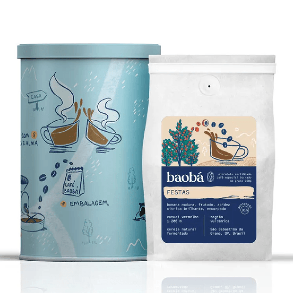 Café em Grãos Festas Lata Azul Baobá 250g