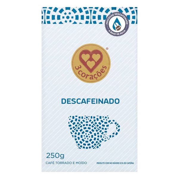 Café Moído Descafeinado 3Corações 250g