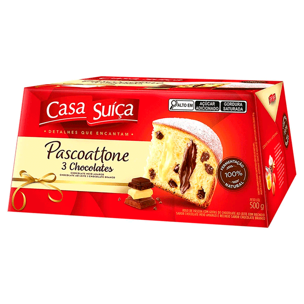 Colomba Pascoattone 3 Chocolates Casa Suíça 500g