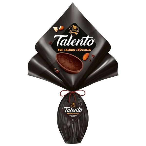 Ovo de Chocolate Talento Meio Amargo Garoto – 350g Ovo de Páscoa Talento Chocolate Meio Amargo com Amêndoas Garoto - 350g