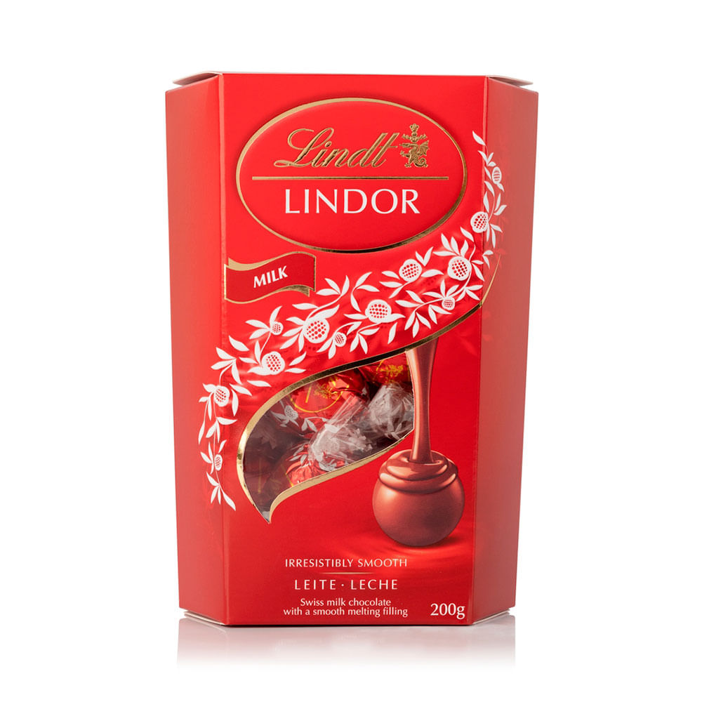 Chocolate Lindt Lindor Cornet Ao Leite 16 unidades 200g