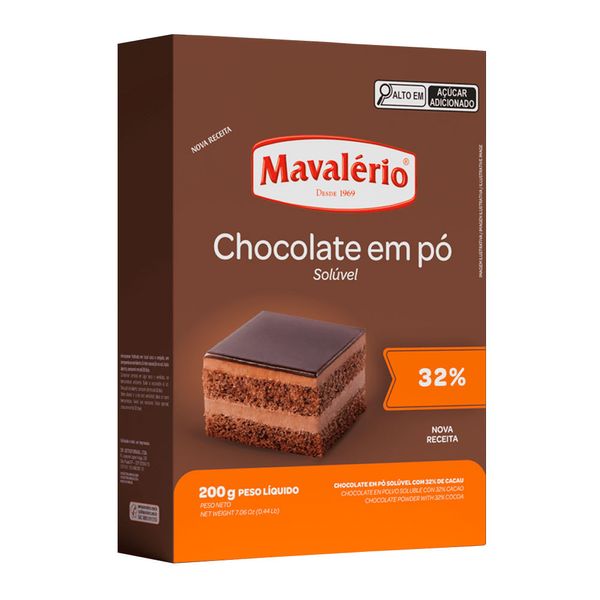 Chocolate em Pó Gourmet 32% Cacau Mavalério 200g