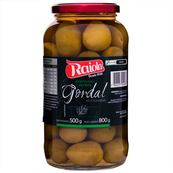Azeitona Verde Gordal Raiola 800g