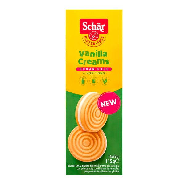 Biscoito Recheado com Creme de Baunilha Sem Açúcar Schar 115g