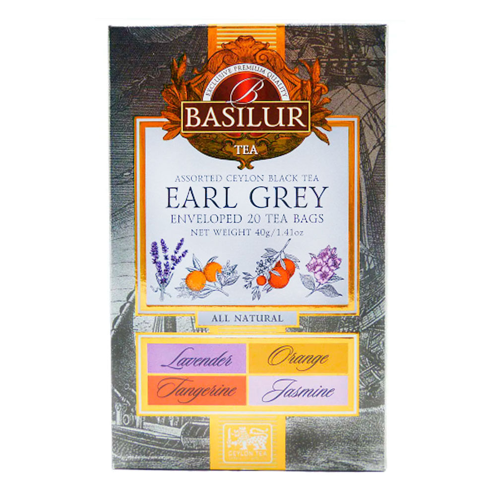 Chá Preto Earl Grey Sabores Sortidos Basilur 40g