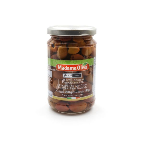 Azeitonas Leccino Pretas sem Caroço Madama Oliva 290g