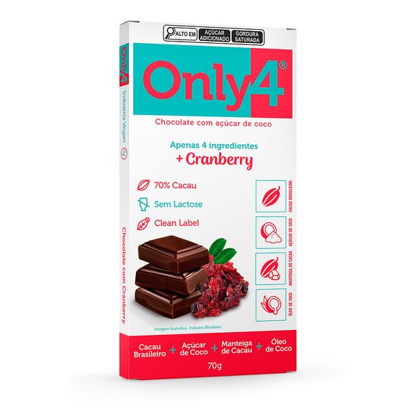 Chocolate Com Cranberry Only4 - 70g