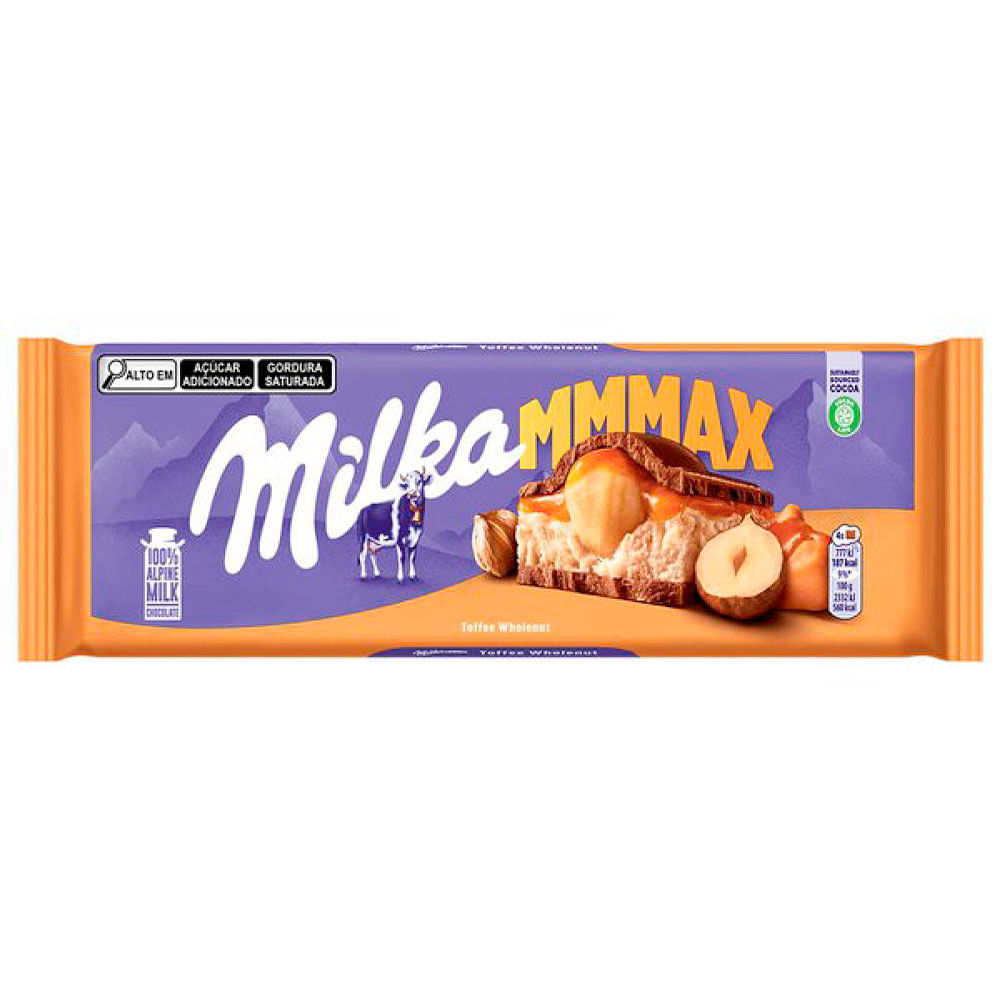 Chocolate ao Leite com Caramelo e Avelãs Inteiras Milka - 300g