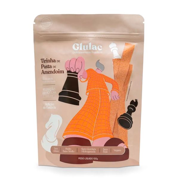 Tirinha de Pasta de Amendoim Sem Glúten Glulac 100g