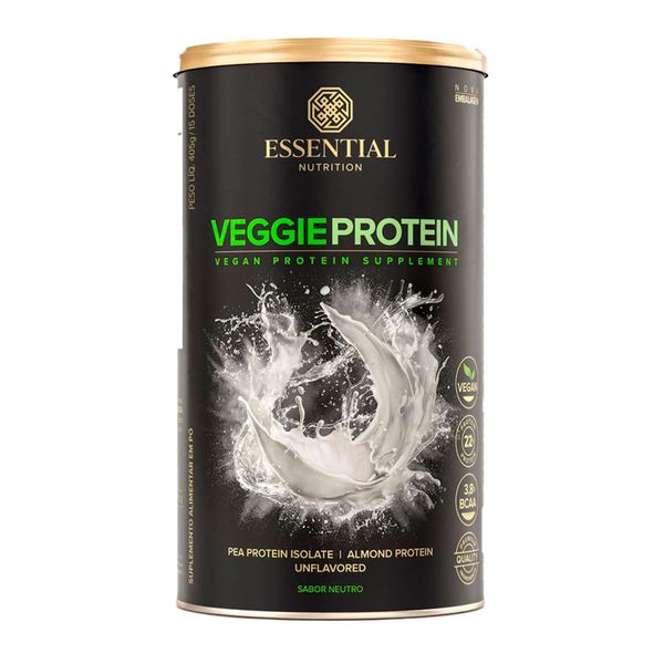 Suplemento Veggie Protein Neutro Essential Nutrition 405g