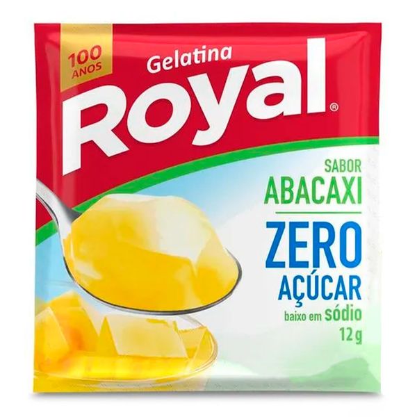 Gelatina Sabor Abacaxi Zero Açúcar Royal 12g