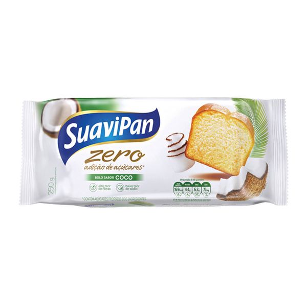 Bolo Sabor Coco Zero Açúcar Suavipan 250g