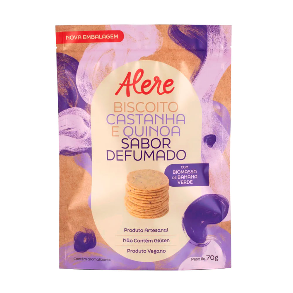Biscoito de Castanha e Quinoa Defumado Alere Gourmet 70g