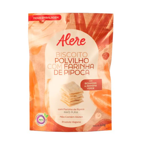 Biscoito de Polvilho com Farinha de Pipoca Sem Glúten Alere Gourmet 40g