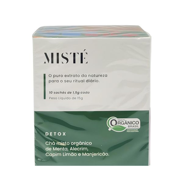 Chá Misto Orgânico Detox Sabor Menta, Alecrim, Capim Limão e Manjericão Misté - 15g
